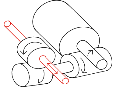 The same drawing with the spindle highlighted in red