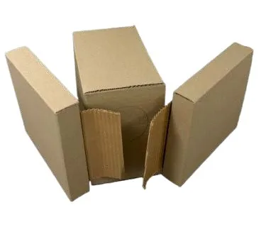 Cardboard projector with two speaker panels folding out from its sides