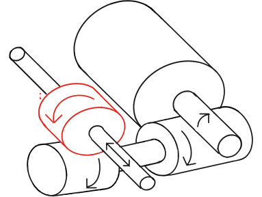 The same drawing with the gear nut highlighted in red